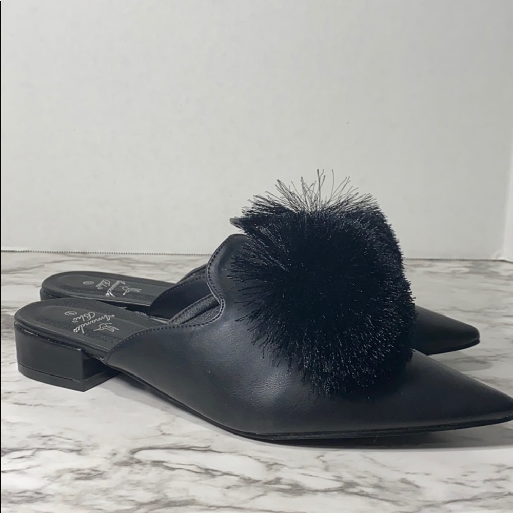 NEW Boutique point toe faux leather slide shoe